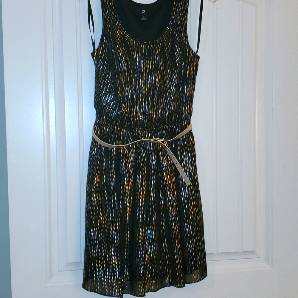 NWOT black/silver/gold party dress
